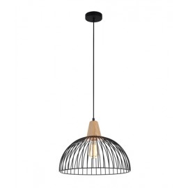 CLA-Strand: Iron and Wood Dome Cage Pendant lights